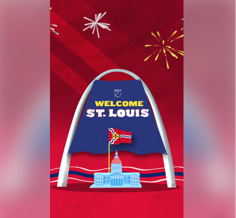 St. Louis, United States. 13th Aug, 2020. Team CEO Carolyn Kindle Betz,  adjusts her scarf, following the announcement of the new name of the soccer  team, their colors and crest during a