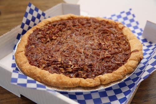 Pecan pie with Calhoun County will be dished with fresh peach ice